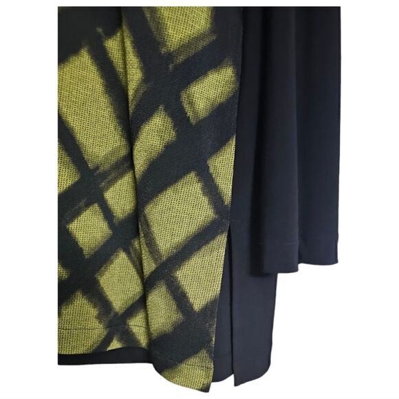 CAROLINE ROSE Chartreuse & Black Tunic - Size Large - Picture 5 of 7